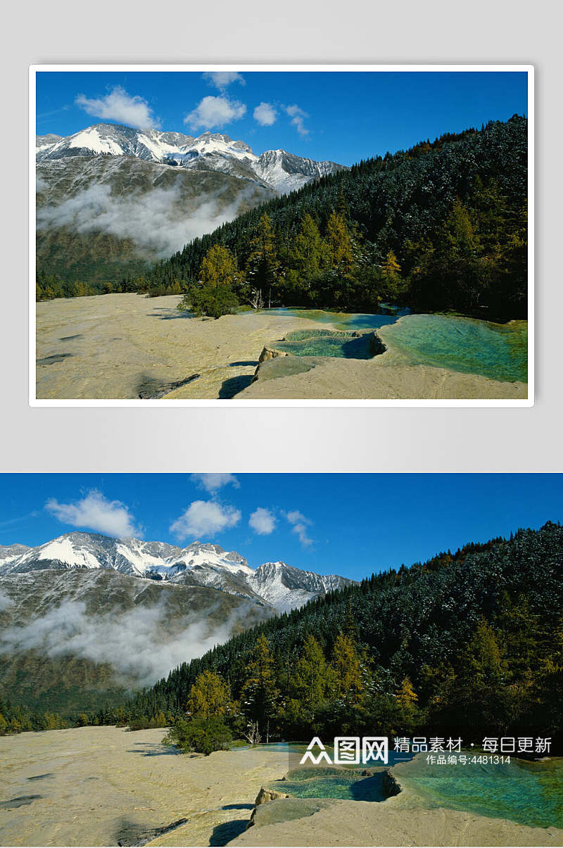 大山绿草地大自然风光摄影图素材