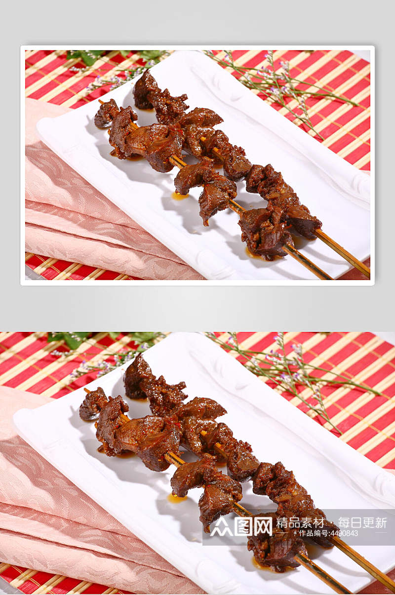 鸡胗鸡柳炸串烧烤餐饮食品图片素材