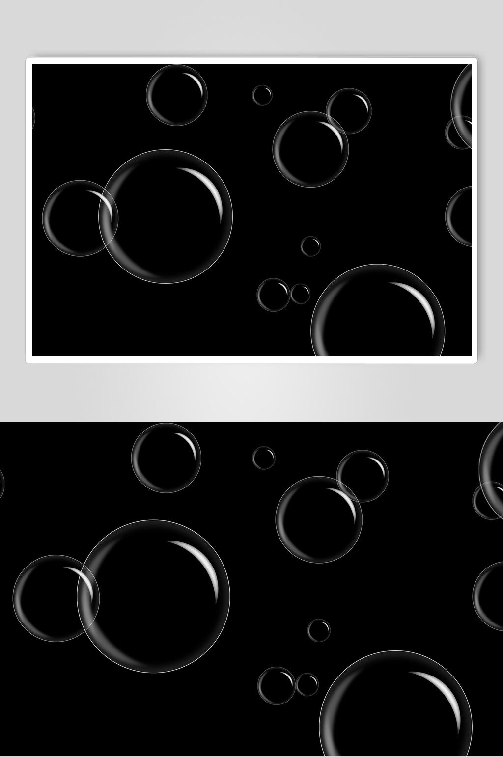 手绘反光黑色简约手绘晶莹泡泡素材素材