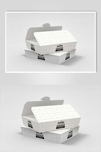 两个叠放食品包装盒设计样机