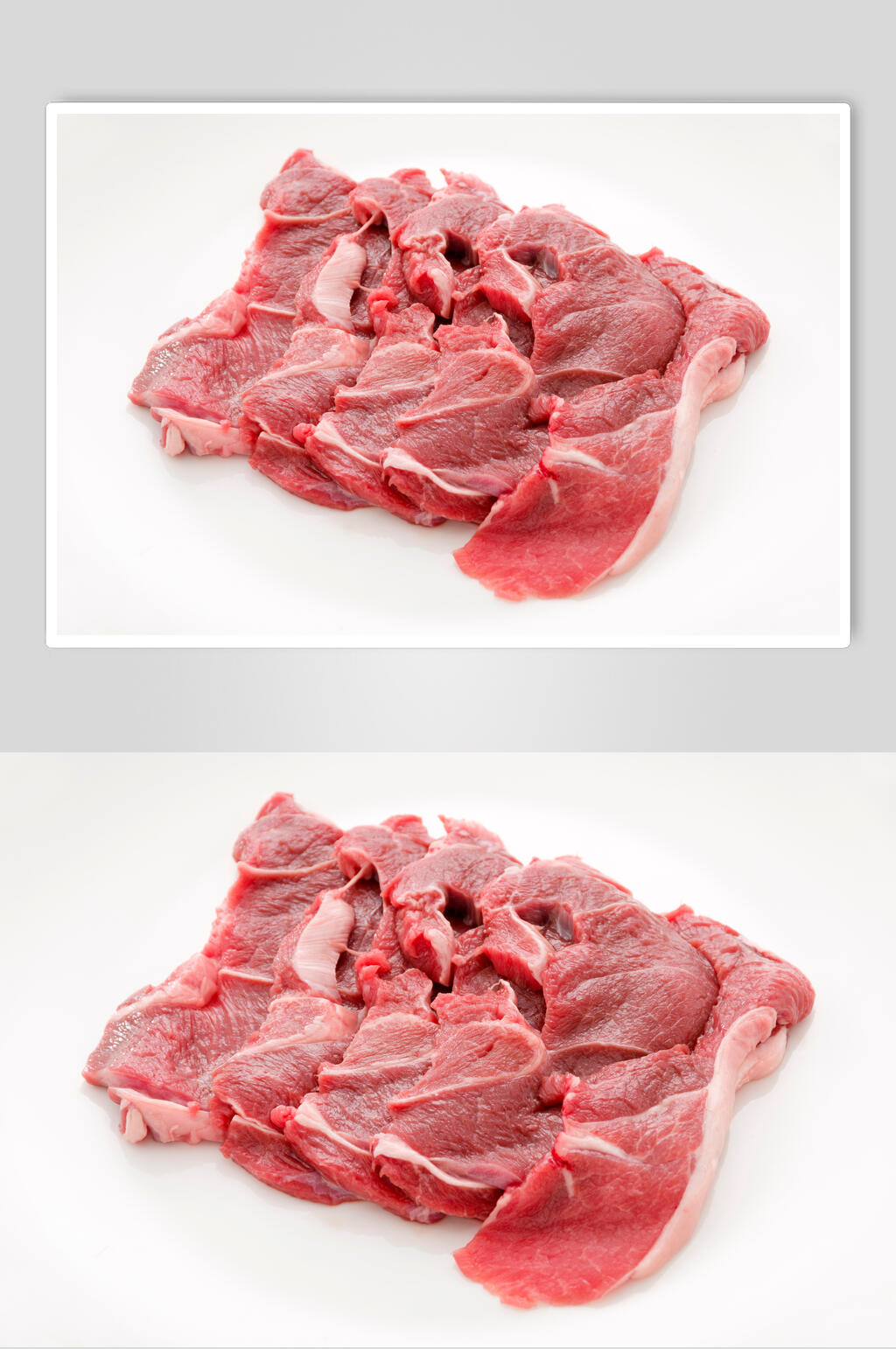 新鲜白底猪肉摄影图素材