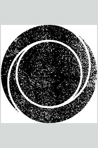 圆形简约手绘黑色几何图形矢量素材