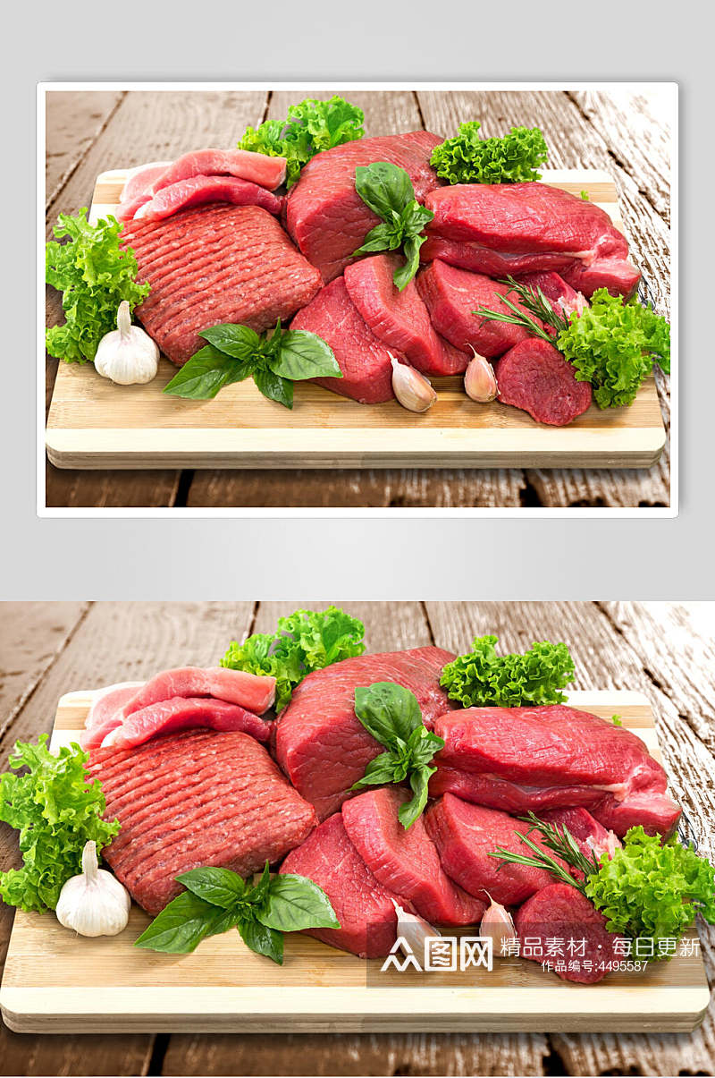 新鲜瘦肉食物猪肉摄影图素材