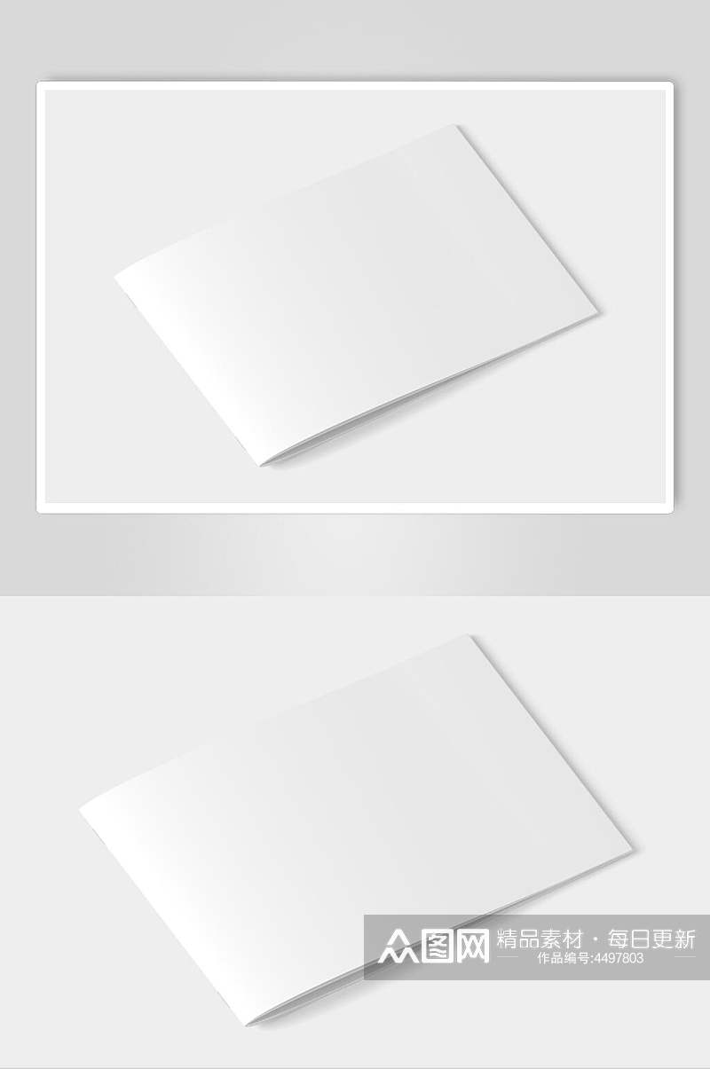 长方形白色书皮封面样机素材
