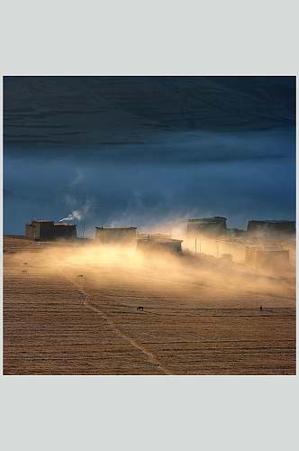 沙漠沙尘暴大自然风光摄影图