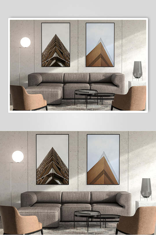 长方形沙发家居相框装饰画样机