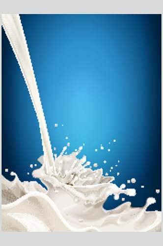 蓝黄渐变牛奶制品合成广告矢量素材