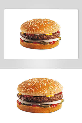牛排白底汉堡食物图片