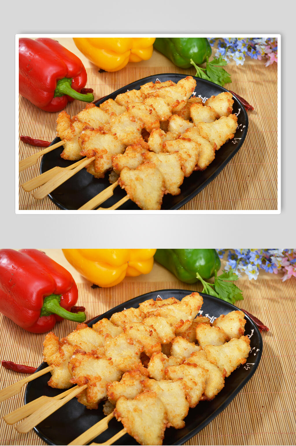 新鲜鸡柳串串美食图片素材