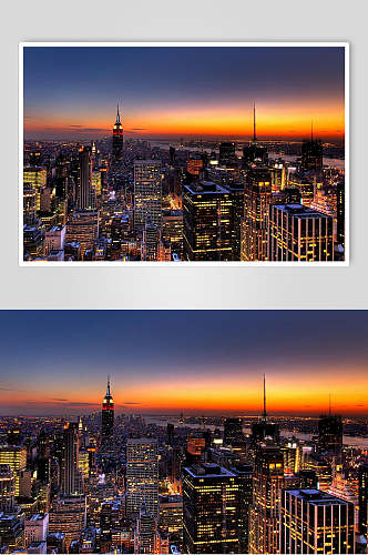 x夕阳城市风景建筑壁纸图片