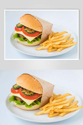 招牌小吃餐饮汉堡美味效果图高清图片