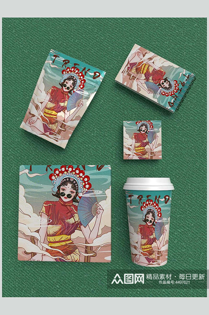 美女茶叶罐包装样机素材