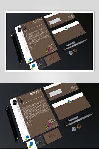信封简约纸张褐色整套企业VI样机