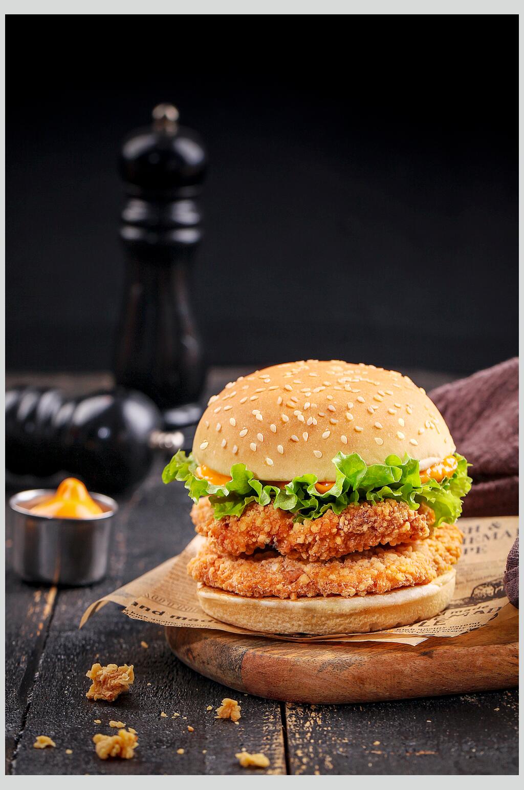 招牌美味食品汉堡创意图片餐饮素材