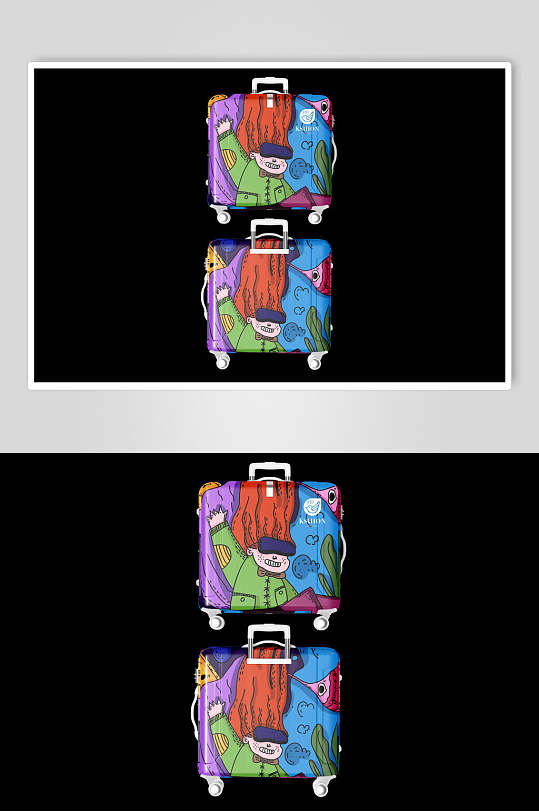 图片理财金融图标素材行李箱旅行箱提拉杆箱智能贴图样机外观效果图