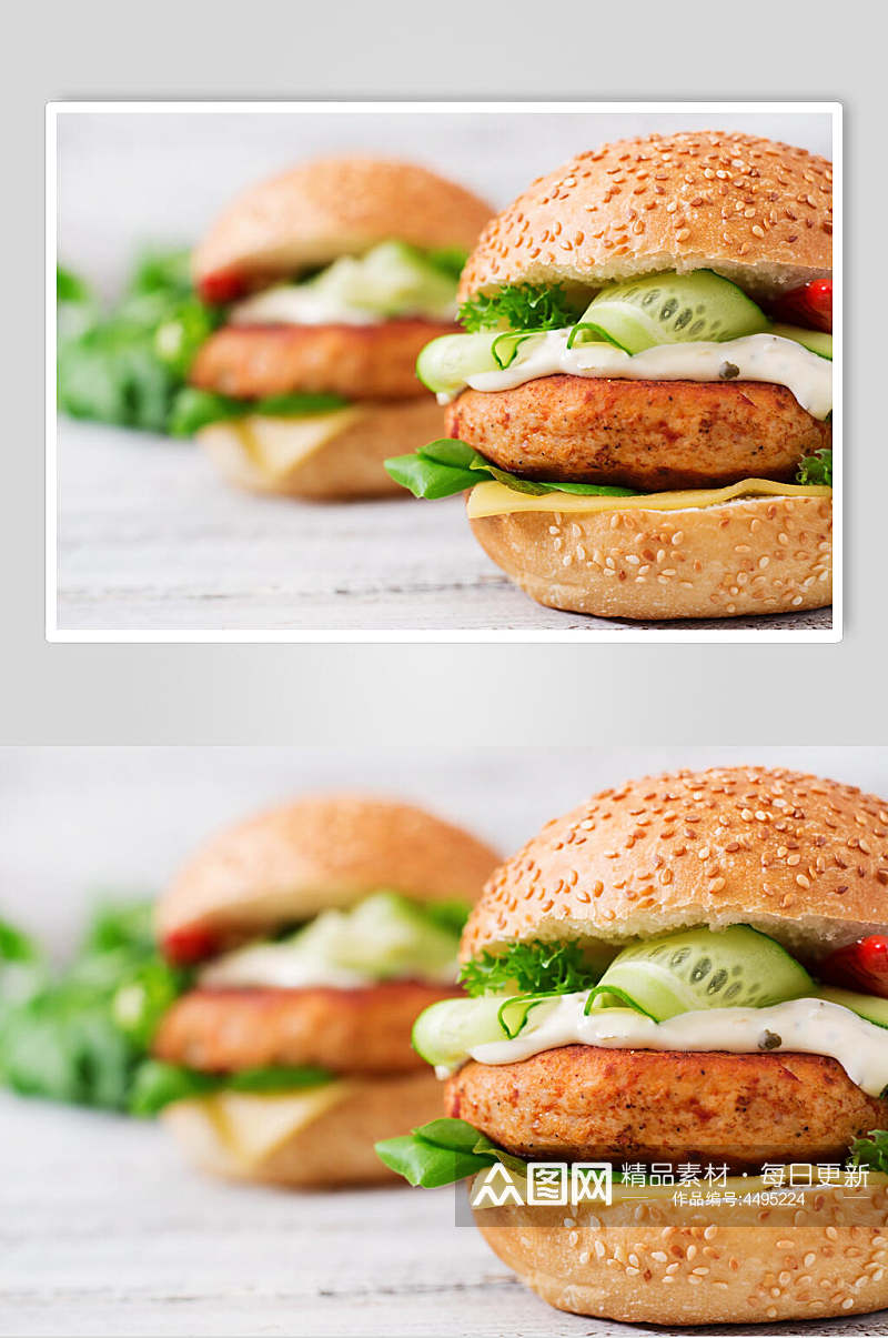 黄瓜牛排餐饮汉堡美味效果图高清图片素材