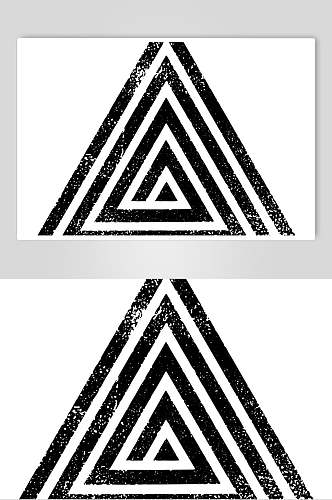 三角黑色手绘清新几何图形矢量素材