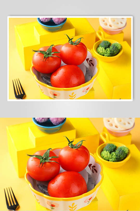 西红柿黄底火锅配菜图片