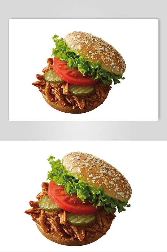 西餐白底汉堡食物图片