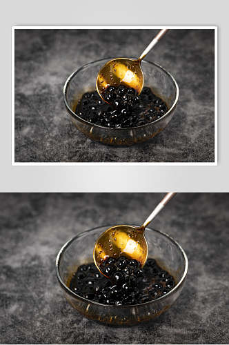 黑珍珠奶茶芋圆甜品摄影图