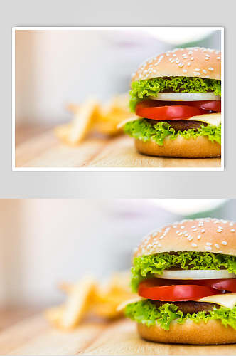 时尚西红柿餐饮汉堡美味效果图高清图片
