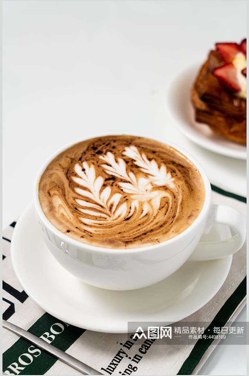 创意植物餐饮咖啡拉花图片素材