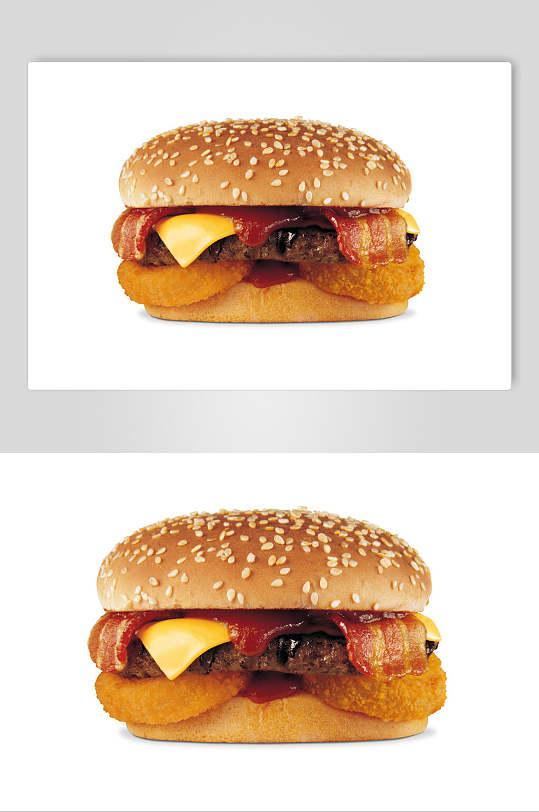 美味可口白底汉堡食物图片
