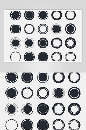 黑色圆形手绘简约清新边框矢量素材