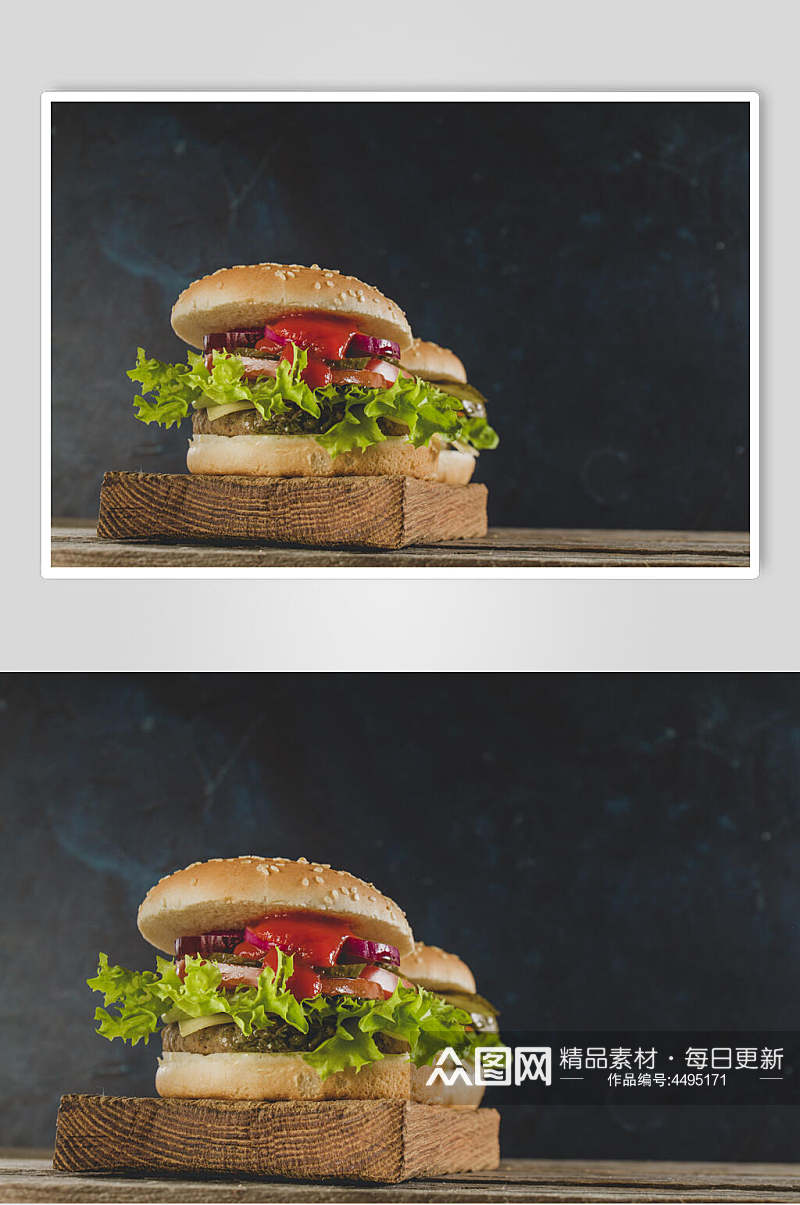 招牌餐饮汉堡美味效果图高清图片素材