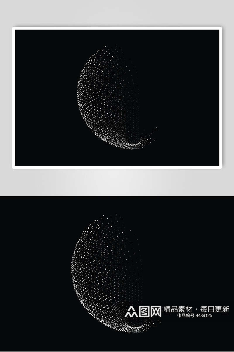 圆形黑色清新抽象几何纹理矢量素材素材