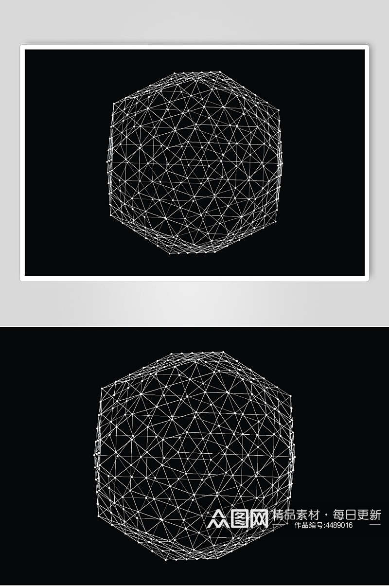 点线黑色手绘抽象几何纹理矢量素材素材