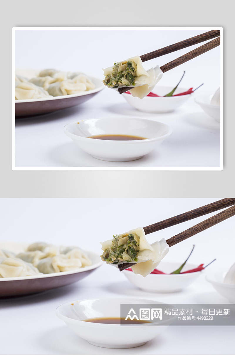 鲜肉饺子餐饮摄影图素材
