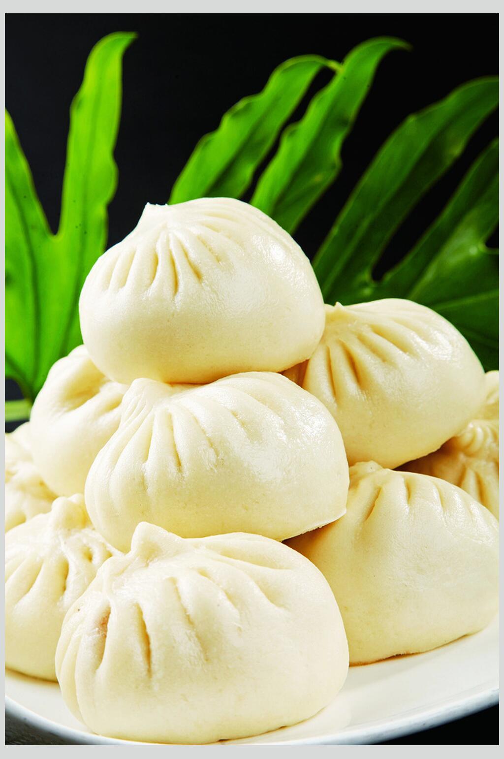 清新美食早茶包子图片素材