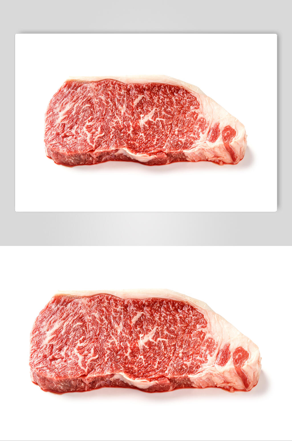 梅花肉白底猪肉摄影图素材