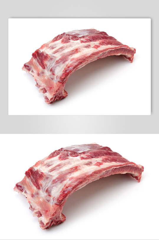 住肋白底猪肉摄影图