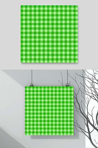 方形绿色简约彩色格子图案矢量素材