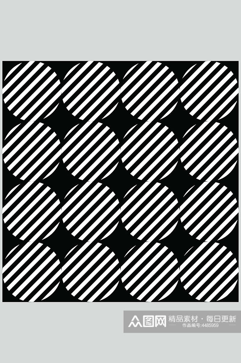 圆形线条黑白彩色格子图案矢量素材素材