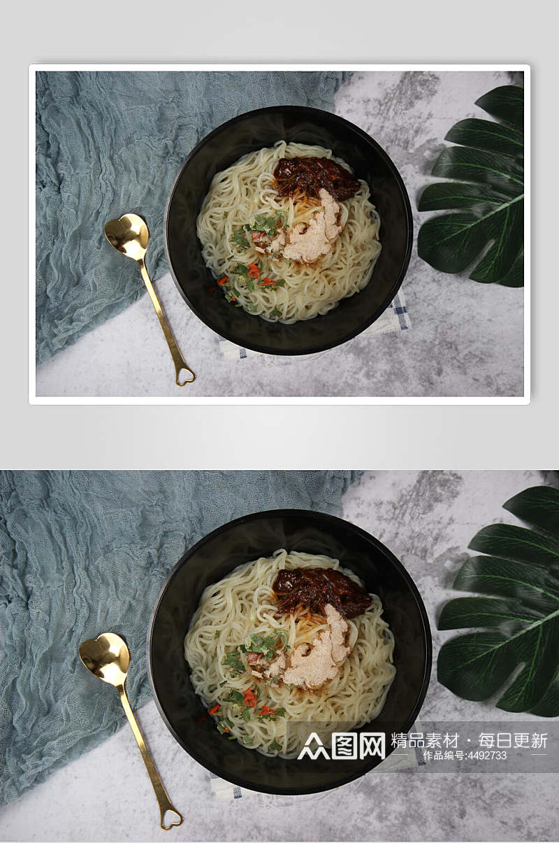 绿植米线美食摄影图片素材