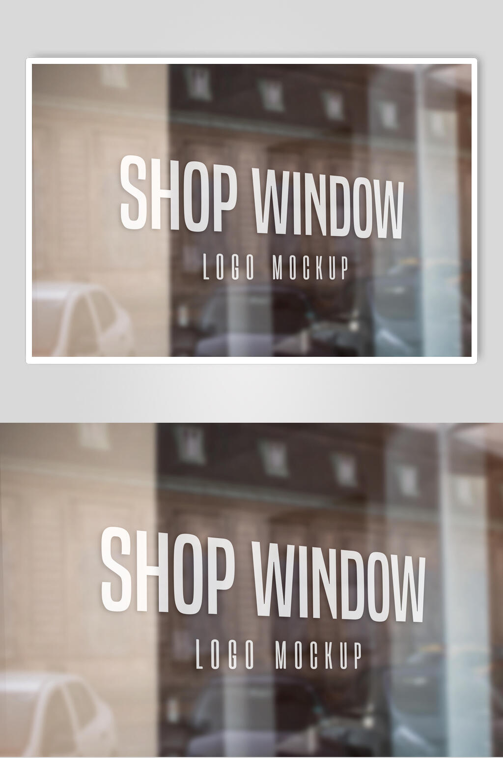 简约玻璃LOGO标志样机素材