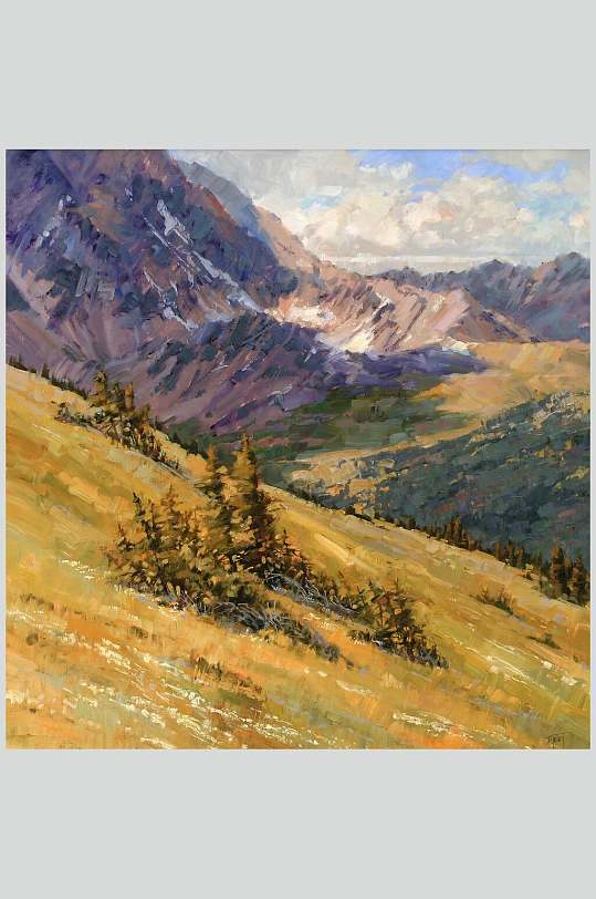 山坡艺术美术画图片