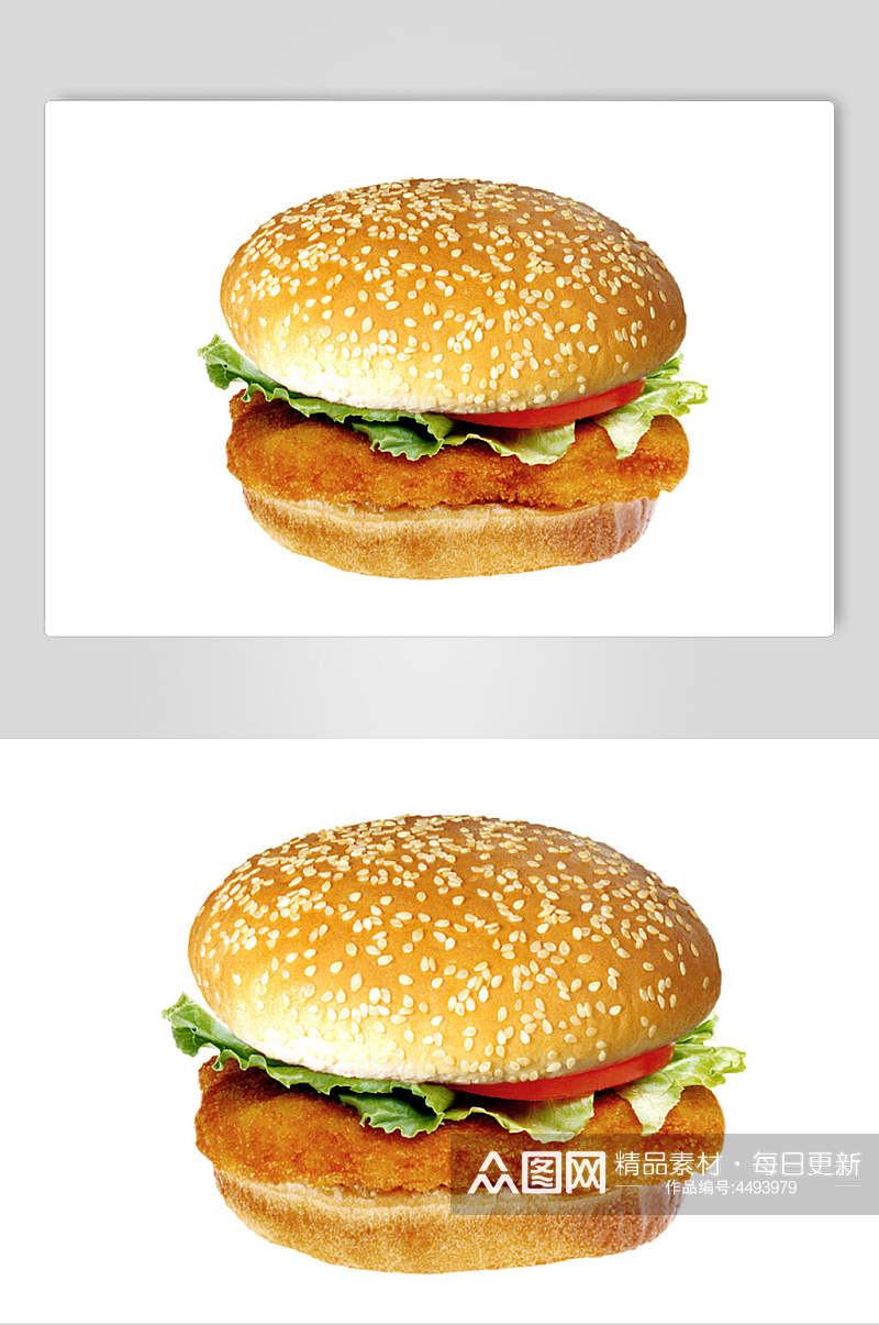 小吃白底汉堡食物图片素材