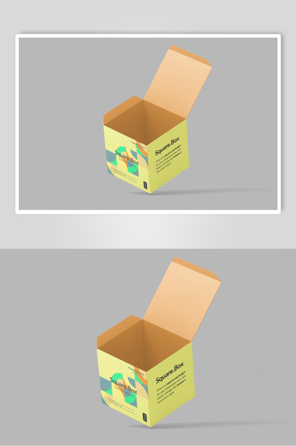 英文字母立体创意纸盒贴图样机素材