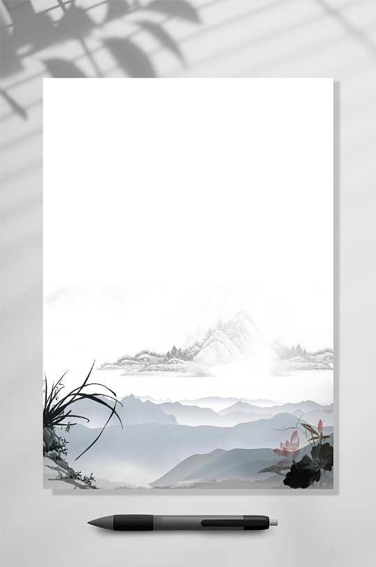 创意中国风信纸背景WORD-众图网