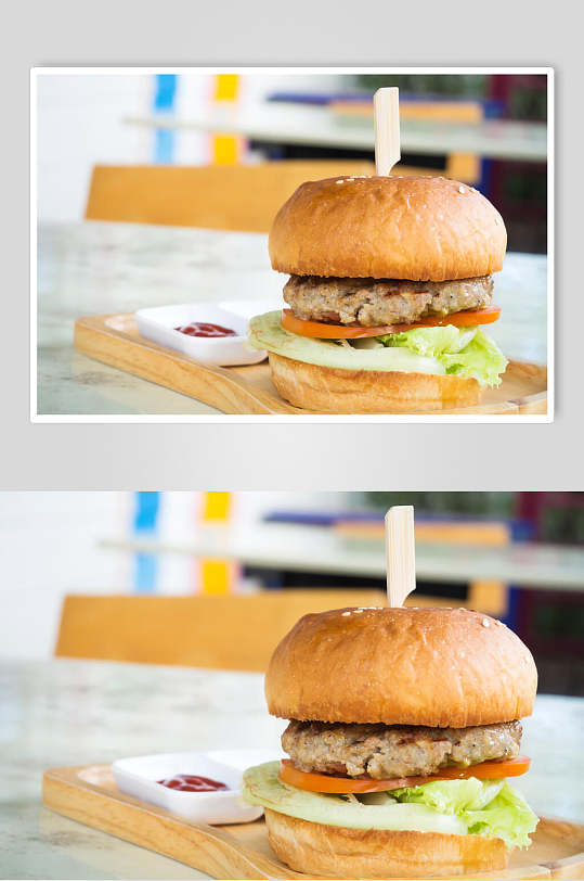招牌精致餐饮汉堡美味效果图高清图片