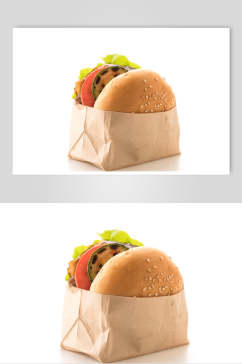 飘香白底汉堡食物图片