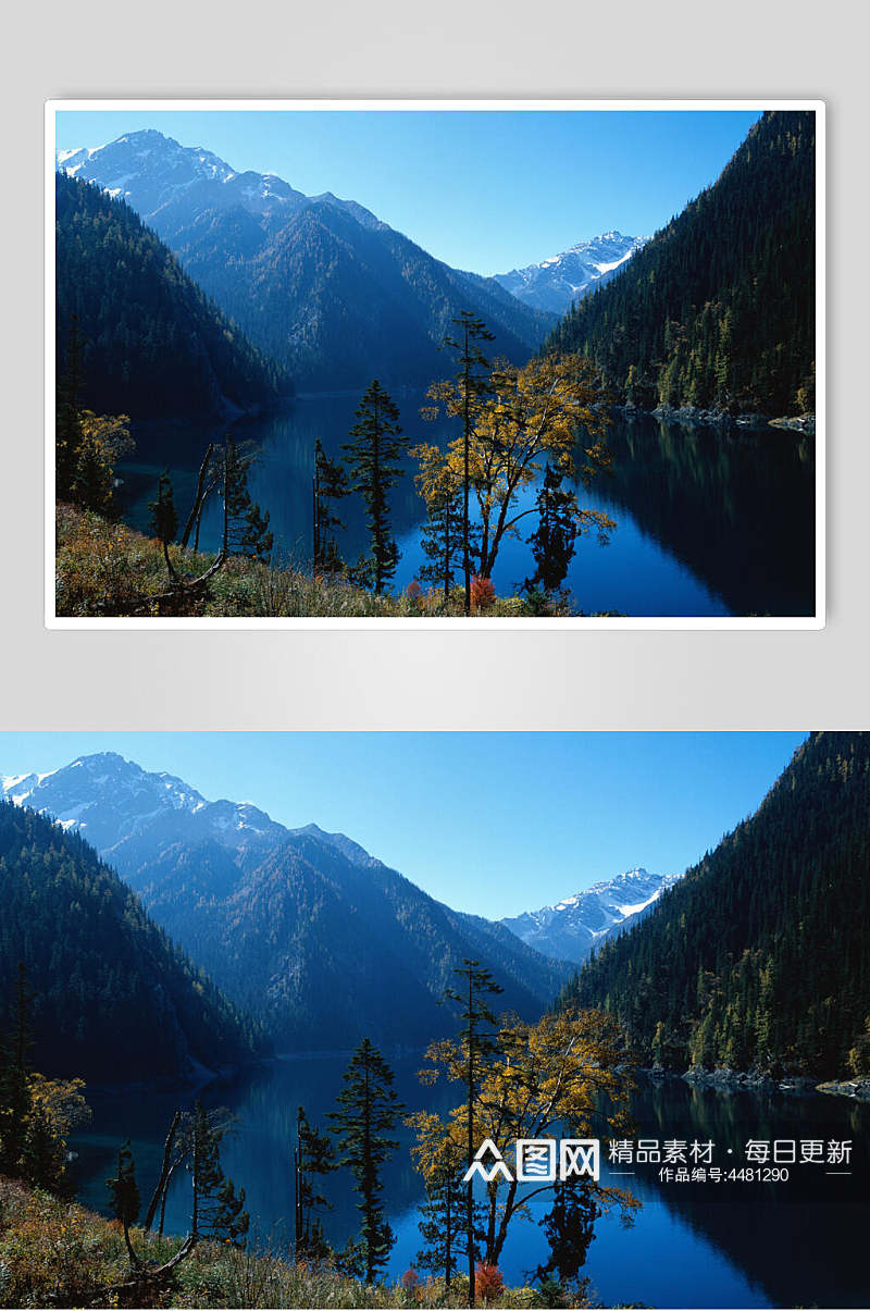大自然大山湖泊风光摄影图素材