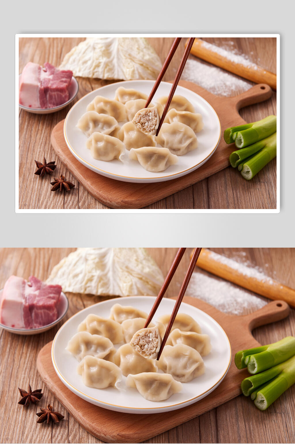 鲜肉大葱水饺饺子图片素材
