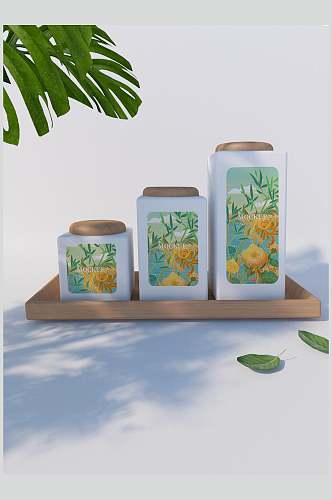花卉茶叶罐包装样机