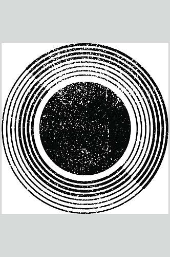 圆形线条黑色简约几何图形矢量素材