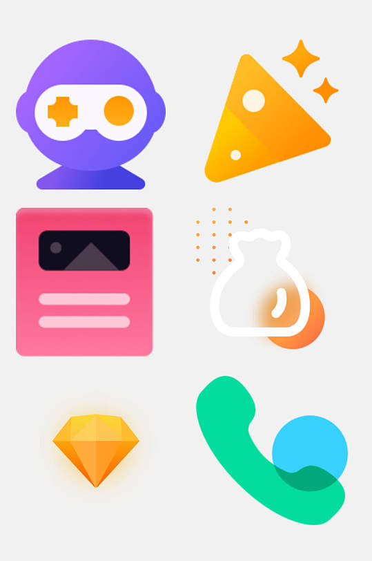 钻石游戏简约唯美清新图标免抠素材